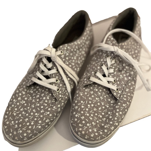 Gray Floral Vans Sneakers - Picture 4 of 9